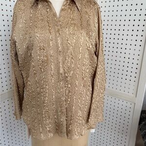 Essentials Textured Tan Button Down Shirt